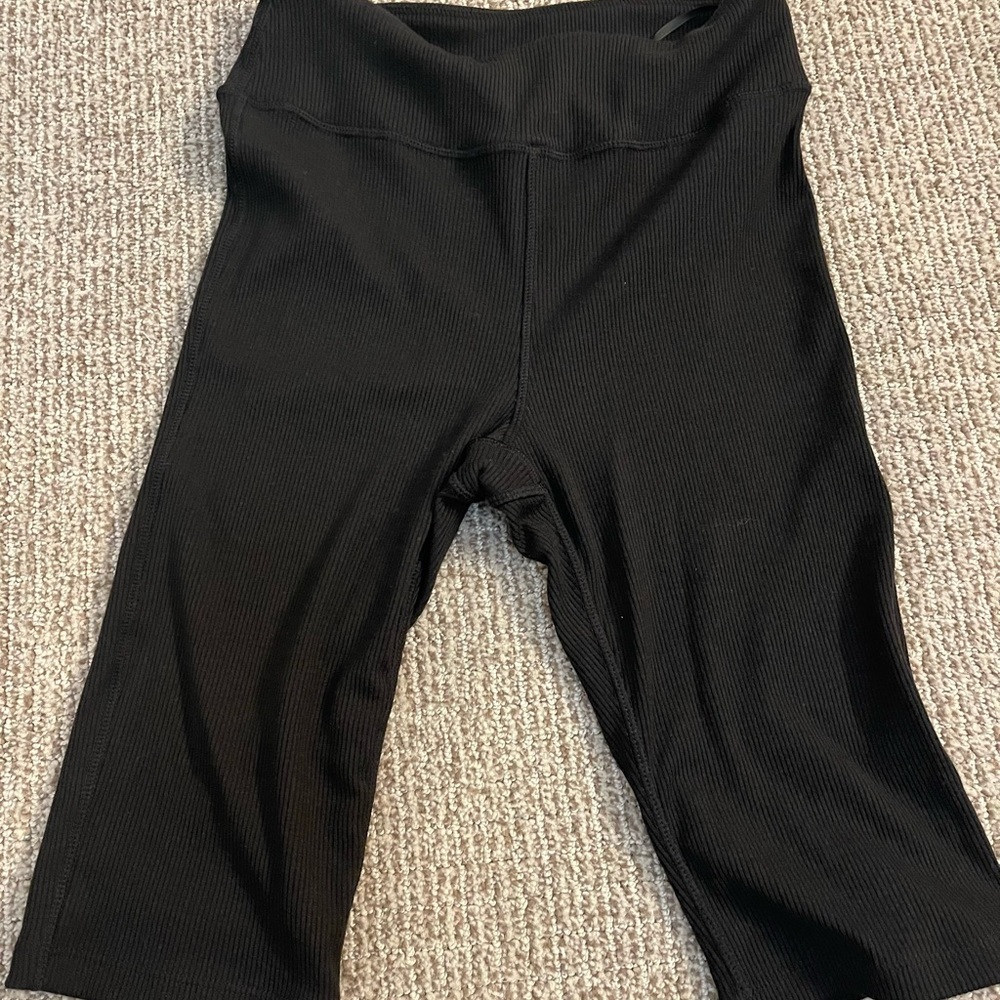 Shein black biker shorts knit material